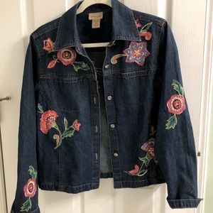 Choices flowered denim jacket size PM